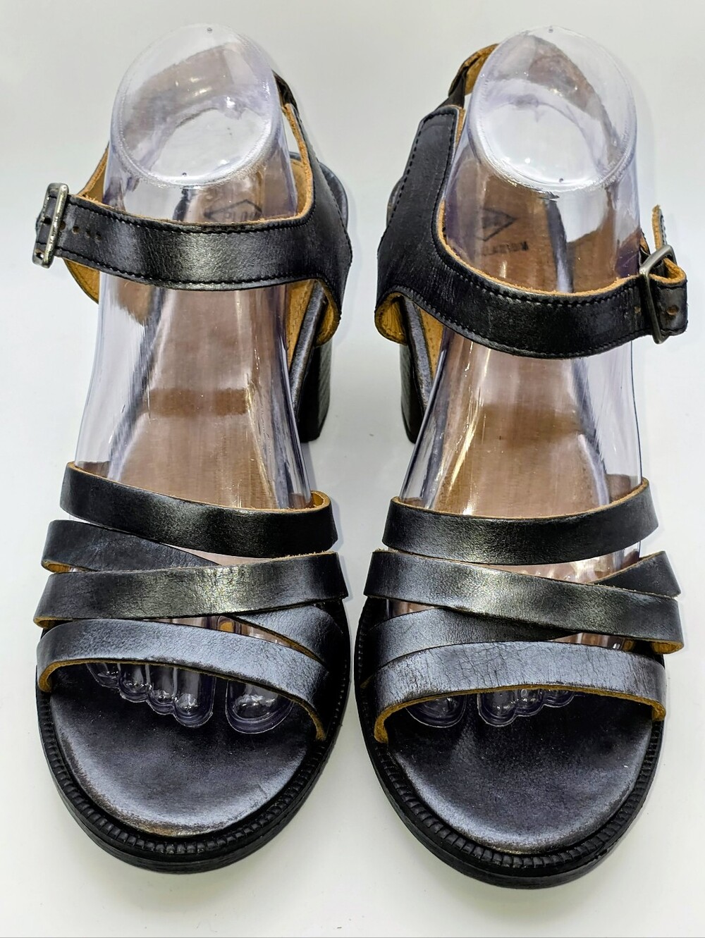 Palladium Genuine Leather Strappy Sandals (Gray-Brown Metallic) - Size 10 M